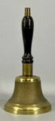 LARGE BRASS TOWN CRIER'S BELL, 33cms tall Provenance: private collection Denbighshire