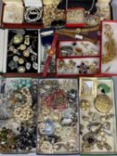 LARGE ASSORTMENT OF COSTUME JEWELLERY including boxed Ciro necklaces, various brooches, dress