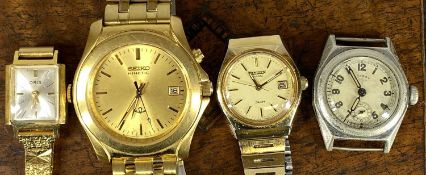 GROUP OF WRISTWATCHES including Seiko Kinetic gold-plated gentlemen's wristwatch, Citizen Quartz