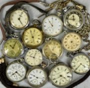 ASSORTED POCKET WATCHES including two silver cased, with various Albert chains Provenance: private