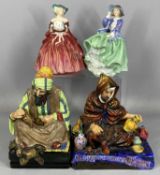 FOUR ROYAL DOULTON FIGURES - 'The Potter' HN1493, 'The Cobbler' HN1706, 'Genevieve' HN1962 and '
