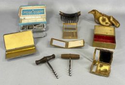 ASSORTED COLLECTABLES including faux tortoiseshell hair comb, Edwardian beadwork bird, dated 1901,