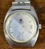 TISSOT SEASTAR QUARTZ STAINLESS STEEL CASED GENTLEMEN'S WRISTWATCH, signed silvered dial with