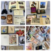 ASSORTED COLLECTABLES including two albums of vintage postcards, cigarette cards etc Provenance: