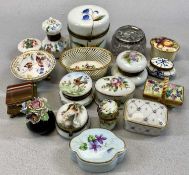 COLLECTION OF MINIATURE PORCELAIN ORNAMENTS, Limoges, Royal Worcester and others including patch