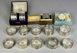 GROUP OF SILVER NAPKIN RINGS, EDWARD VII & LATER, some cased, approx. 8ozt total Provenance: private
