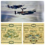 ROBERT TAYLOR (b. 1946) print - 'Memorial Flight', signed by various pilots, 45 x 63cms, and a