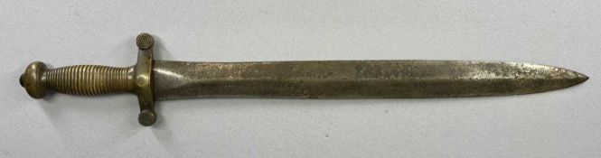 FRENCH MODEL 1831 ARTILLERY GLAIVE GLADIUS STYLE SIDE ARM, 48.5cms twin edged blade, hilt with