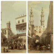 LOUIS HAGHE after David Roberts (B. 1796 - 1864) pair of colour lithographs - Middle Eastern