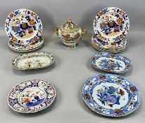 EARLY 19TH CENTURY MASON'S PATENT IRONSTONE CHINA including oval two-handled tureen and cover, 17cms