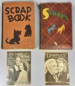 TWO 1930s SCRAPBOOKS containing cuttings and photographs of film stars and famous people of the day,