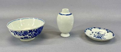 WORCESTER DR WALL PERIOD CHINA - circular bowl, 14cms (diam.), saucer, 13cms (diam.) and ovoid