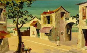 ‡ VERNON HENRI (20th century) oil on board - South of France scene, 40 x 65cms Provenance: private