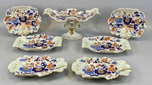 EARLY 19TH CENTURY MASON'S IRONSTONE DESSERT SET, gilded and decorated in Imari palette including