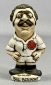 GROGG CARICATURE OF BILL BEAUMONT (SIR WILLIAM BLACKLEDGE) standing on title base wearing England No