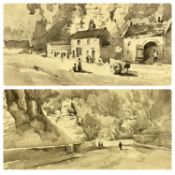 ‡ G P VAWSER (1818 - 1841) two ink on paper studies of Cromford, Derbyshire, Provenance - Abbott &
