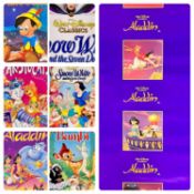WALT DISNEY CLASSICS PROMOTIONAL POSTERS including Aladdin, 154 x 64cms (2), Pinocchio, Aladdin,
