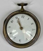 GEORGE III SILVER PAIR CASED POCKET WATCH by Robert Willmot London, white enamel dial with black
