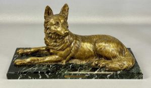 DEMÉTRE CHIPARUS (Romanian 1886 - 1947) gilded bronze figure - German shepherd 'Chien Policier',