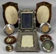 COLLECTION OF VARIOUS SILVER, WOOD & TORTOISESHELL PHOTOGRAPH FRAMES, early 20th century Provenance: