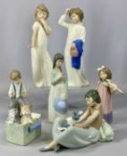 SEVEN NAO FIGURINES, 30cms (h) the tallest Provenance: private collection Ynys Môn