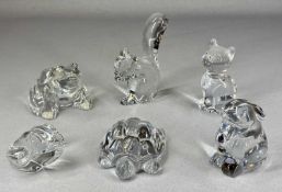 BACCARAT CRYSTAL ORNAMENTS including squirrel, 11.5cms (h), rabbit, 7.5cms (h), kitten, 9cms (h),