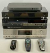 VARIOUS AUDIO/VIDEO SEPARATES including Panasonic DMP-UB900 Blu Ray player, Sky Digibox, JVC VHS