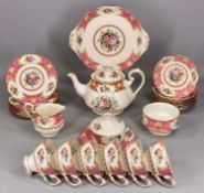 ROYAL ALBERT 'LADY CARLYLE' PATTERN TEA SERVICE including teapot and stand, approx. 24 pieces