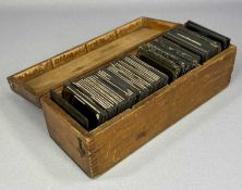 COLLECTION OF VINTAGE MAGIC LANTERN SLIDES, contained in a pine box, approx. 80 Provenance: