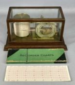 JAMES LUCKING & CO. OAK CASED BAROGRAPH with eight drum atmosphere, 36cms (w), with spare recorder