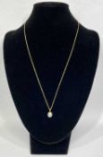 9CT GOLD OPAL PENDANT on 9ct gold fine link chain, 45cms (l), 1.3gms Provenance: private