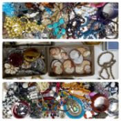 ANTIQUE, VINTAGE & MODERN COSTUME JEWELLERY, contained within three boxes Provenance: private