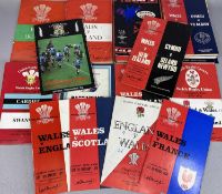WELSH RUGBY UNION & CLUB RUGBY FOOTBALL PROGRAMMES 1957 - early 1980's, programmes of note include