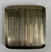 GEORGE V SILVER CIGARETTE CASE with engine turned decoration, vacant cartouche, Birmingham 1927,