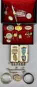 ASSORTMENT OF SILVER JEWELLERY including Victoria 1887 Half Crown brooch, (a/f condition), two