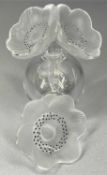 LALIQUE FRANCE 'ANEMONE' SCENT BOTTLE & TWIN STEM STOPPER, etched signature to base 'Lalique