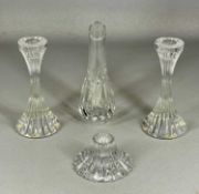 BACCARAT CRYSTAL comprising pair of Masséna candle holders, 15.5cms (h), Masséna squat candle