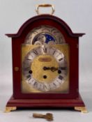 FRANZ HERMLE BRACKET CLOCK, arched dial with moon phase, signed movement, striking on a gong, number