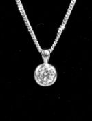 SOLITAIRE DIAMOND PENDANT set in 18ct white gold, modern round brilliant cut diamond, approx. 1ct,