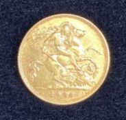 EDWARD VII GOLD HALF SOVEREIGN, 1908 Provenance: private collection Conwy