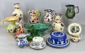 ASSORTED 20TH CENTURY BRITISH CERAMICS including Wedgwood Green Leaf design two-handled flower
