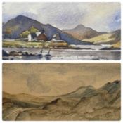 MID-CENTURY WELSH SCHOOL (2) watercolours - monogrammed A. L. M. watercolour - lake scene with