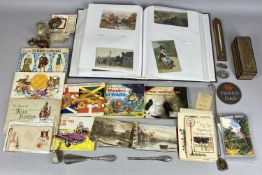 ASSORTED COLLECTABLES including an album of vintage Welsh postcards and Christmas cards, vintage