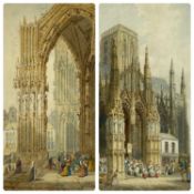 HENRY THOMAS SCHAFER (British 1854 - 1915) pair of watercolours - 'Louviers chez Rouen, Normandy'