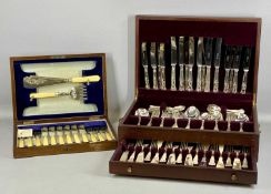 CANTEEN OF OSBORNE SILVER PLATED KING'S PATTERN CUTLERY, approx. 80 pieces, and mahogany case