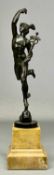 AFTER GIAMBOLOGNA spelter figure of Mercury, on marble pedestal, 32.5cms (h) Provenance: private