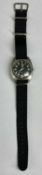 CWC (CABOT WATCH COMPANY) MILITARY ISSUE WRISTWATCH, 1970s, stainless steel case, black dial with