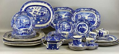 ASSORTED BLUE & WHITE TRANSFER WARE POTTERY, 19th century and later, including Spode Italian