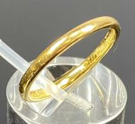 22CT GOLD WEDDING BAND, size L, 2.3gms Provenance: deceased estate Conwy