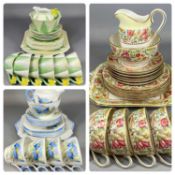 ASSORTED TEA WARE including Shelley 'Apple Green Star' tea set, Shelley blue flowers tea set, and